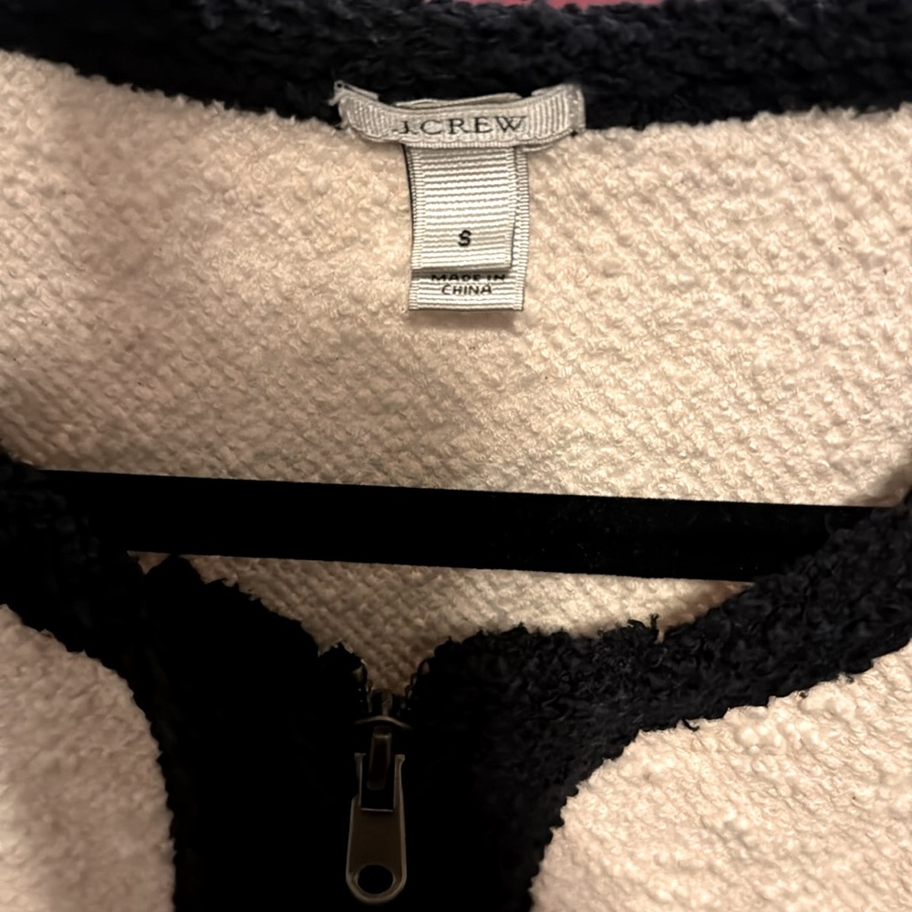 Y2K J Crew black and white preppy zip jacket. Size small. - Picture 2 of 4
